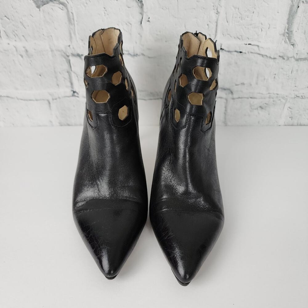 Charly Amar black Boots Sz 7.5 M leather bootie ACL
